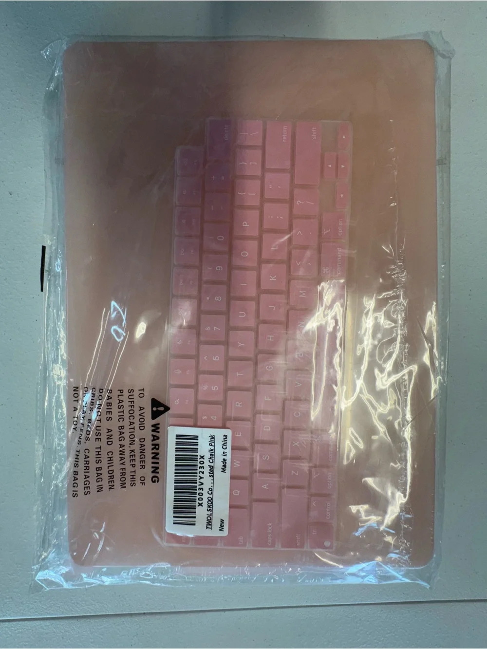 Pink Silicone Keyboard Cover and Laptop Sleeve Set